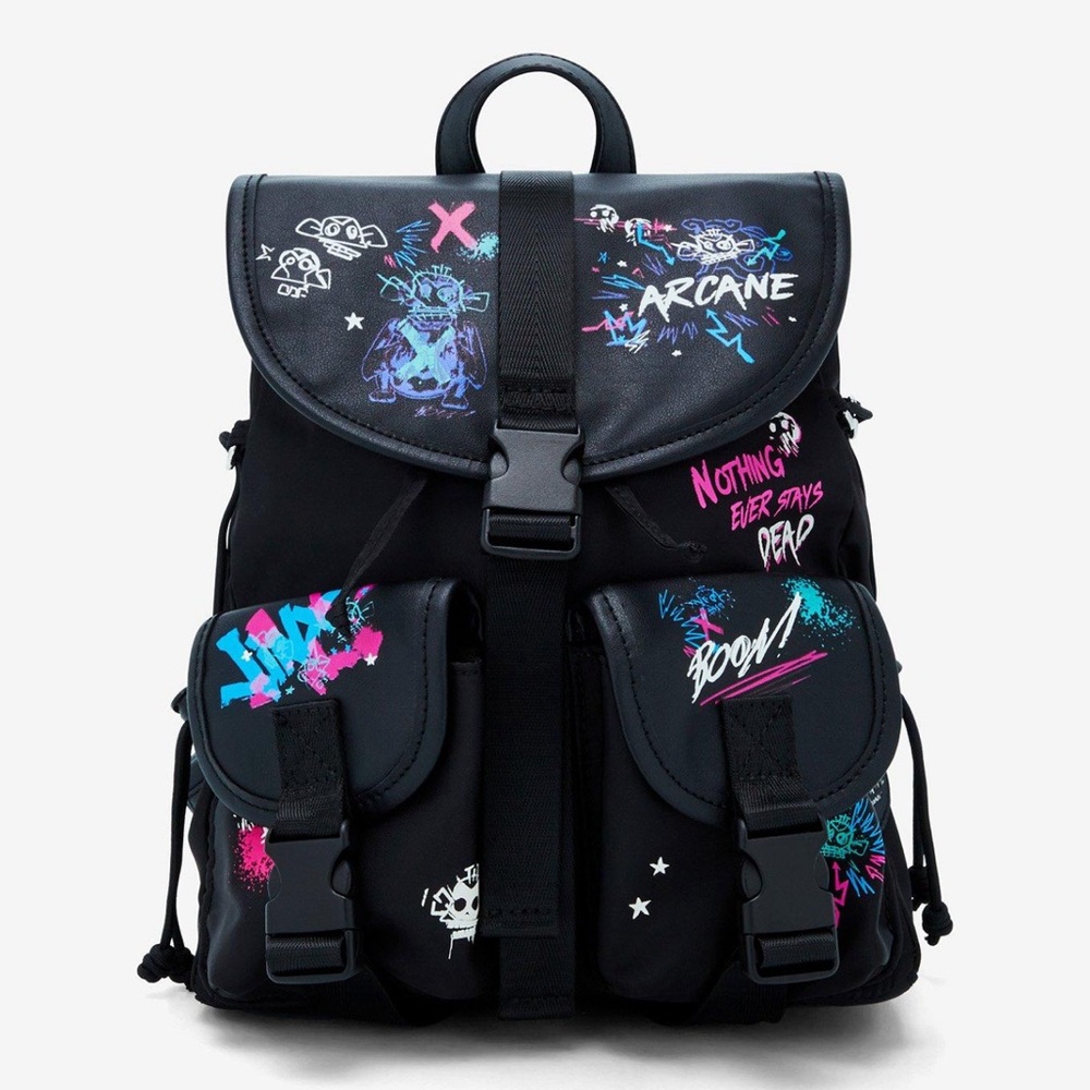 Arcane Graffiti Glow-in-the-Dark Slouch Mini Backpack